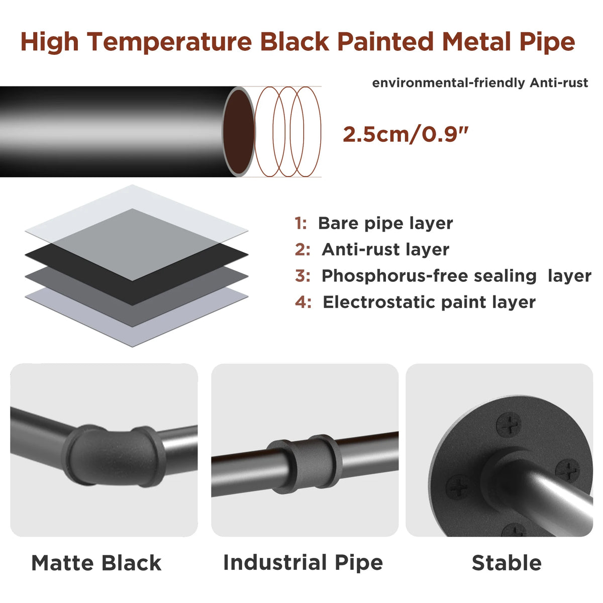 Industrial Pipe Wall Mounted Clothes Rack And Garment Hanging Rod