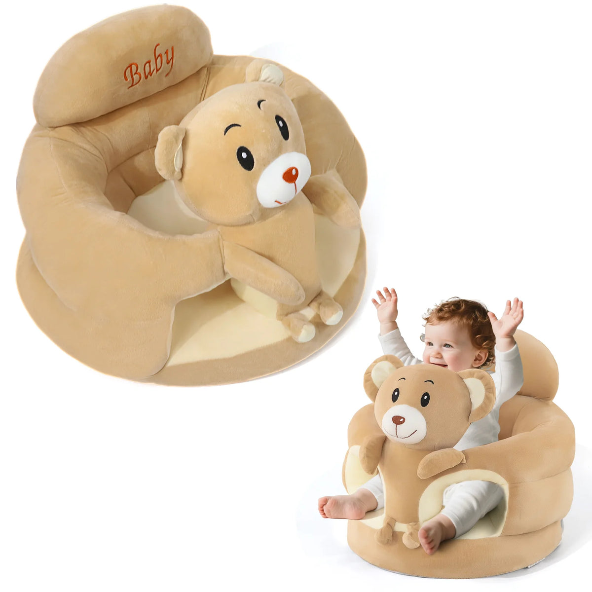 LLParty Animal Plush Baby Floor Seat With Sitting Support