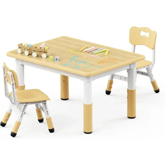 Brelley Adjustable Toddler Table And Chair Set For Study Play