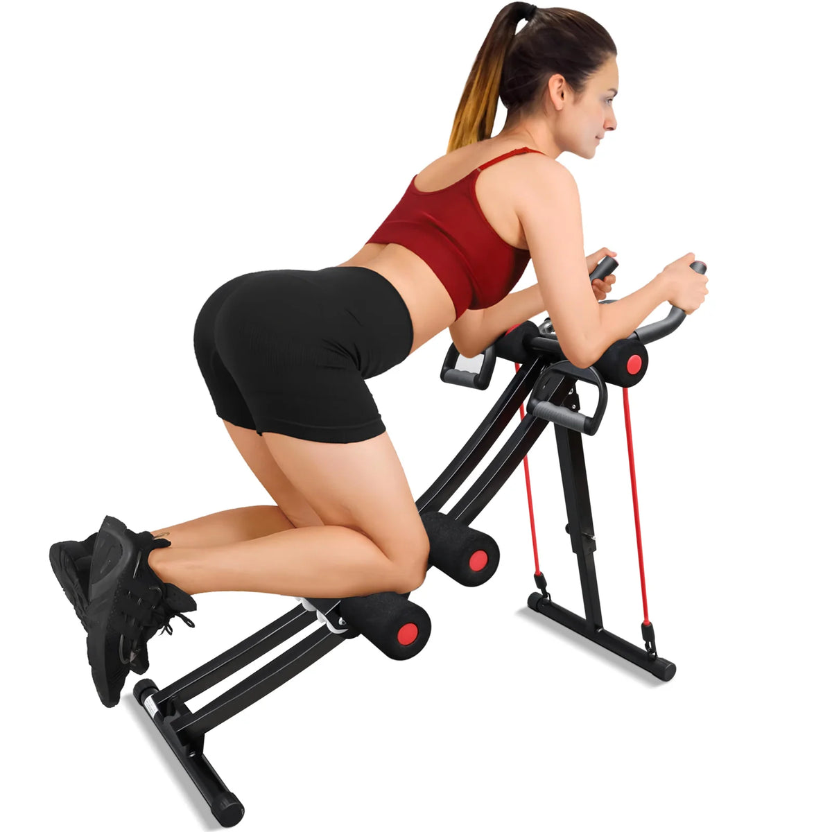 Foldable Adjustable Ab Cruncher for Home Core Strength Training