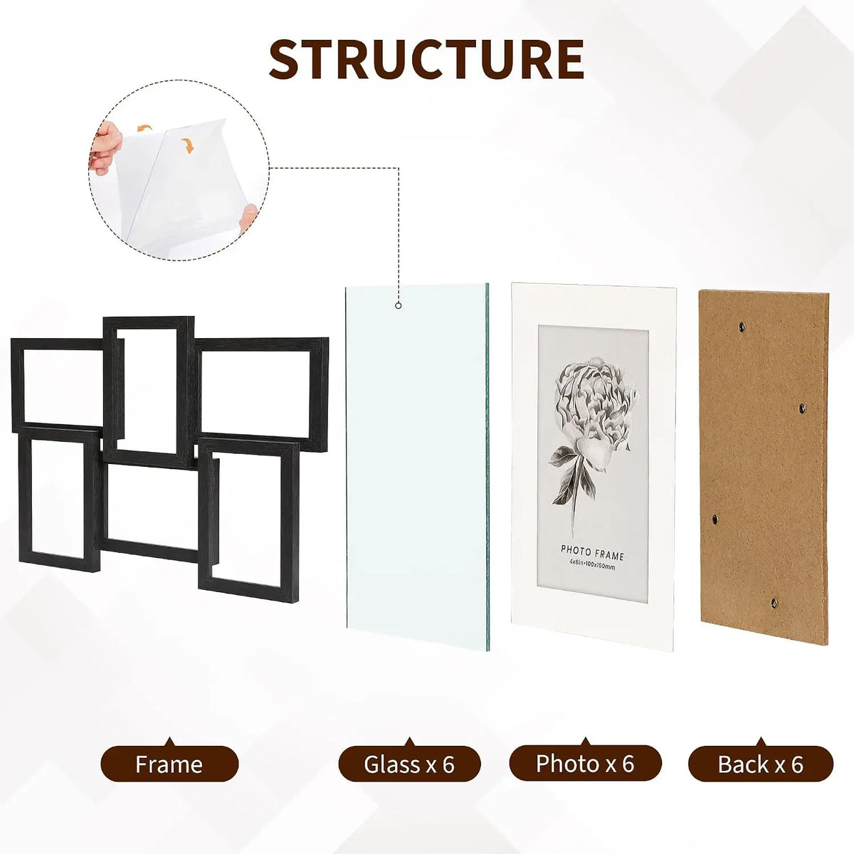 Collage Photo Frame Set for Home Wall Display and Memories
