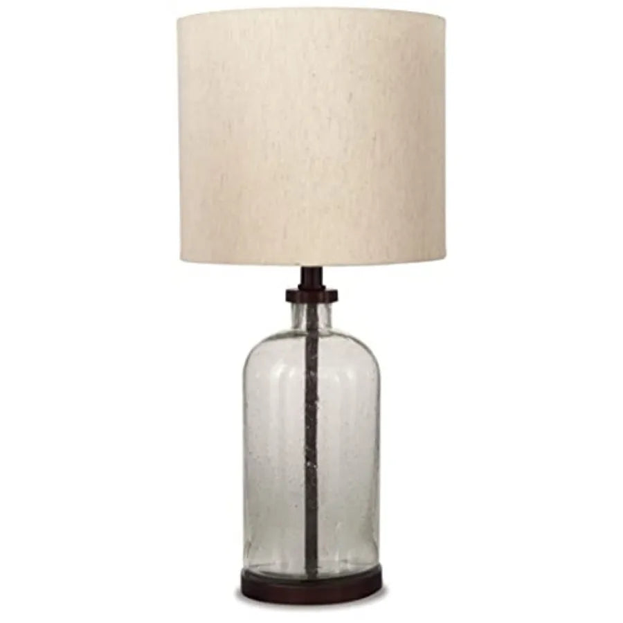 Bandile Modern Farmhouse Seeded Glass Solar Table Lamp