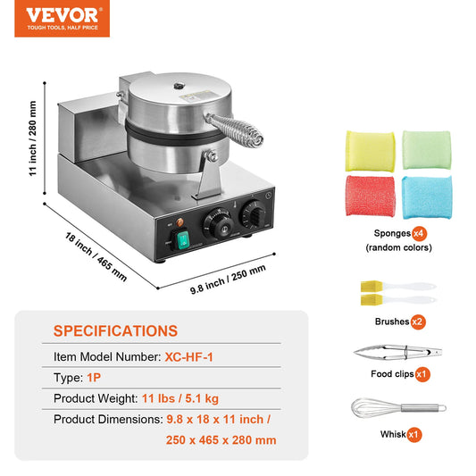 SucceBuy Commercial Belgian Waffle Maker With Nonstick Plates and Timer