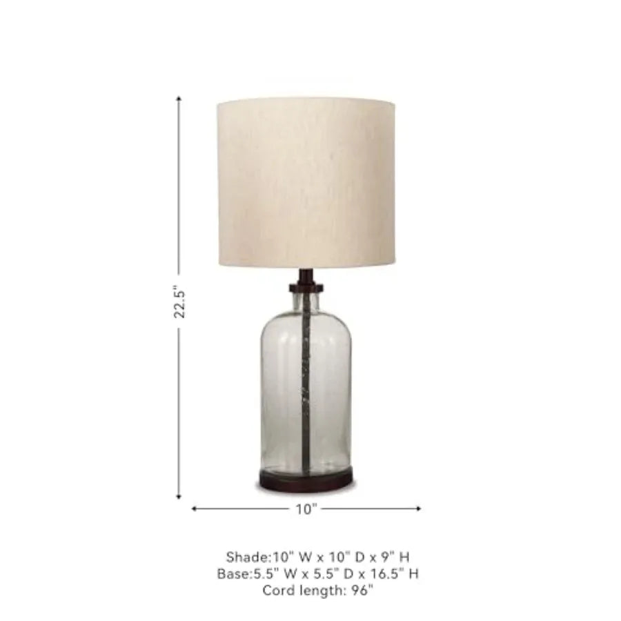 Bandile Modern Farmhouse Seeded Glass Solar Table Lamp