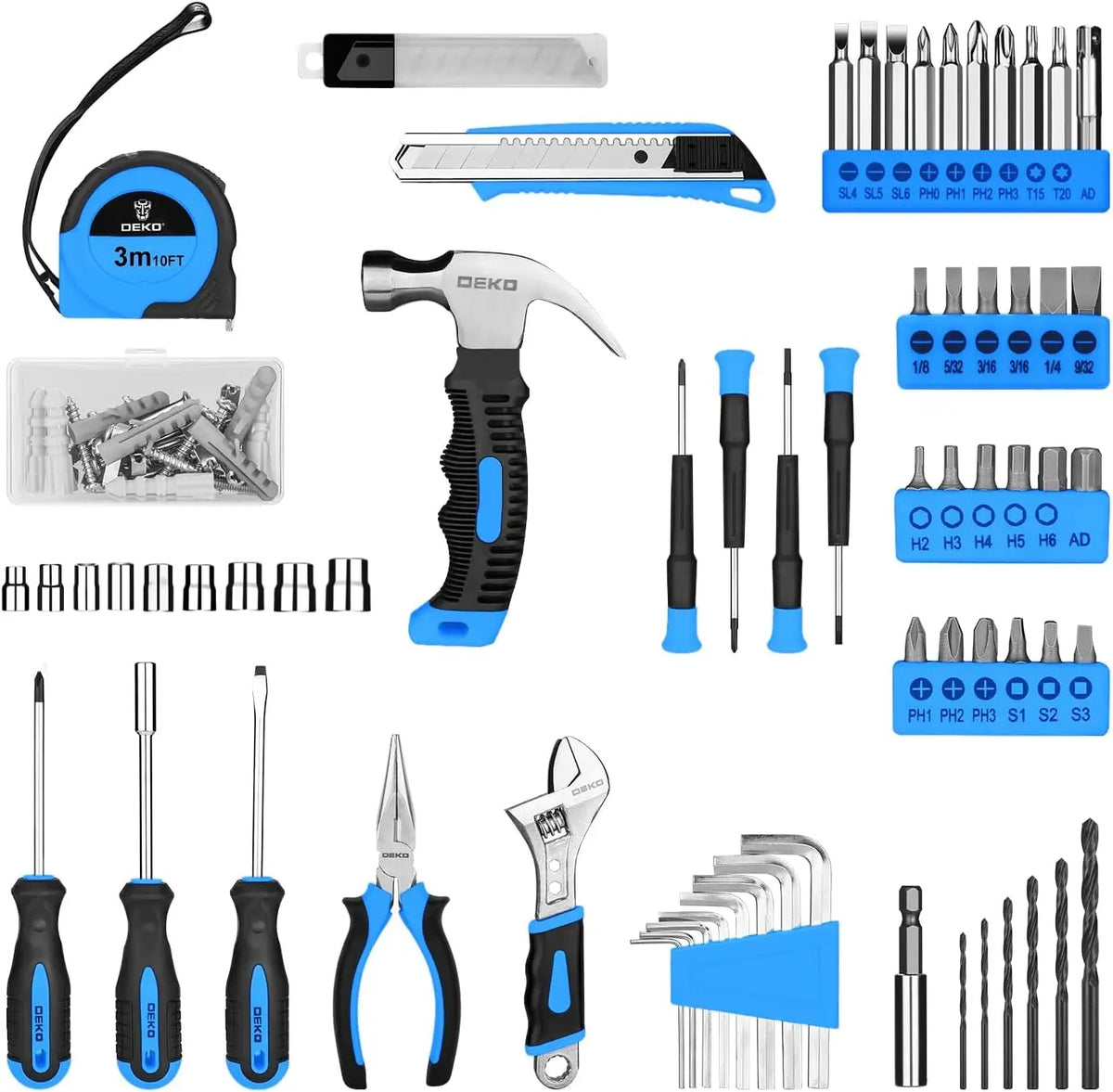 DEKO Cordless Drill Home Improvement Hand Tool Kit Set